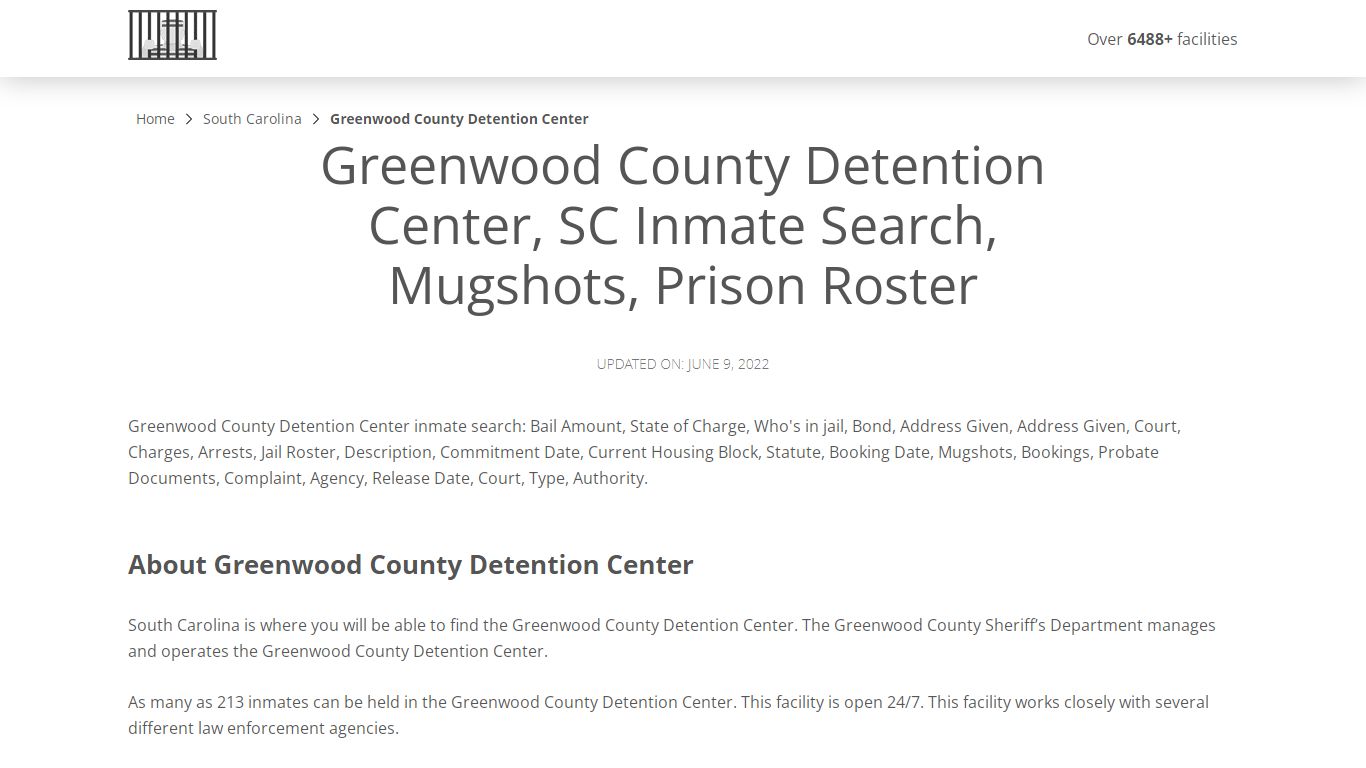 Greenwood County Detention Center, SC Inmate Search ...